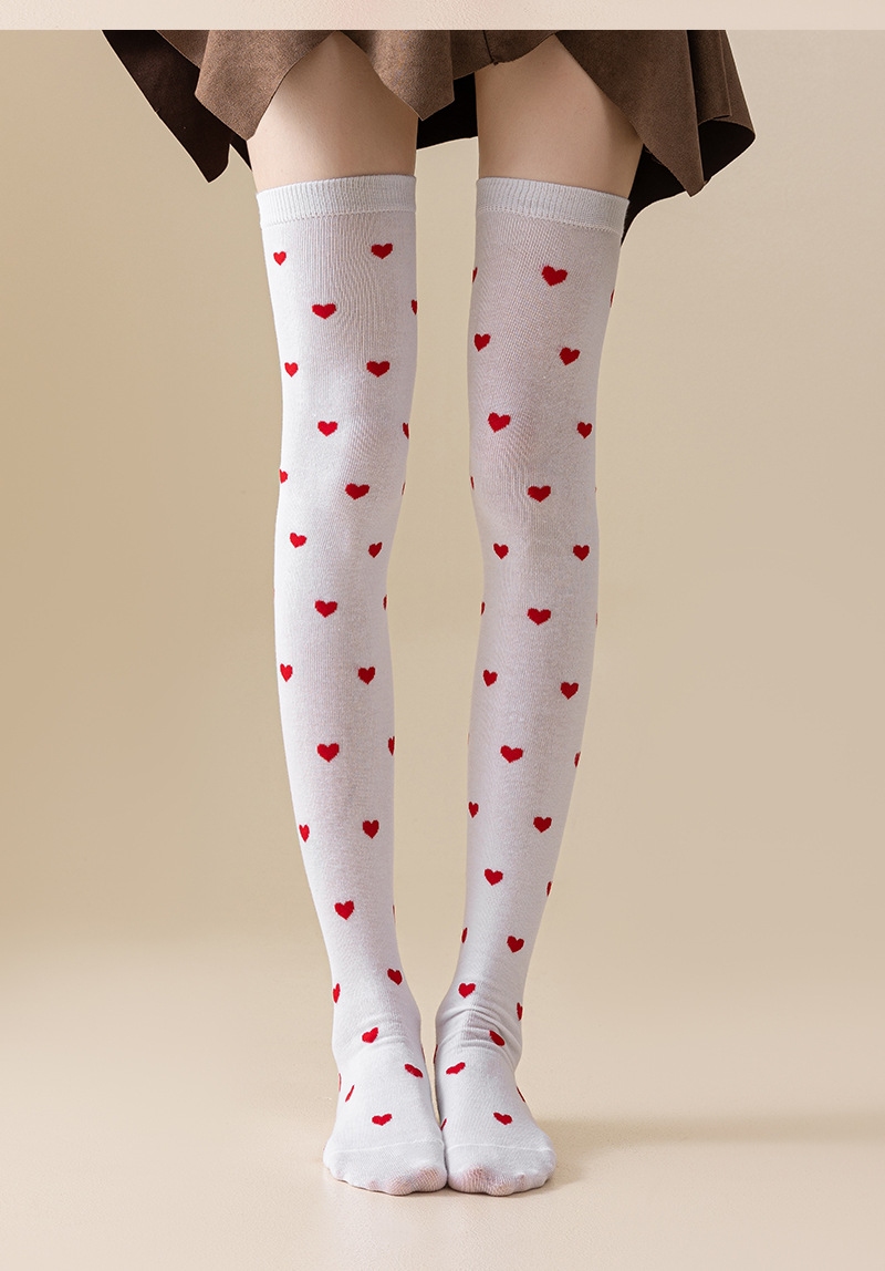 American Style Valentines Day Party Holiday Love Lips Over The Knee Socks